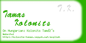 tamas kolonits business card